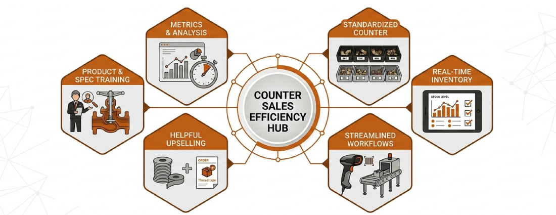 Practical strategies to improve counter sales efficiency for PVF wholesale distributors